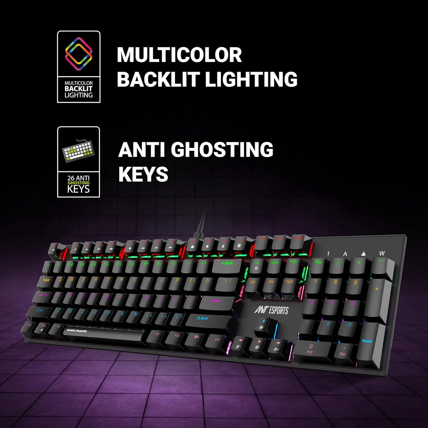Ant Esports USB Gaming Keyboard Mechanical MK3200 V2 RGB view 3